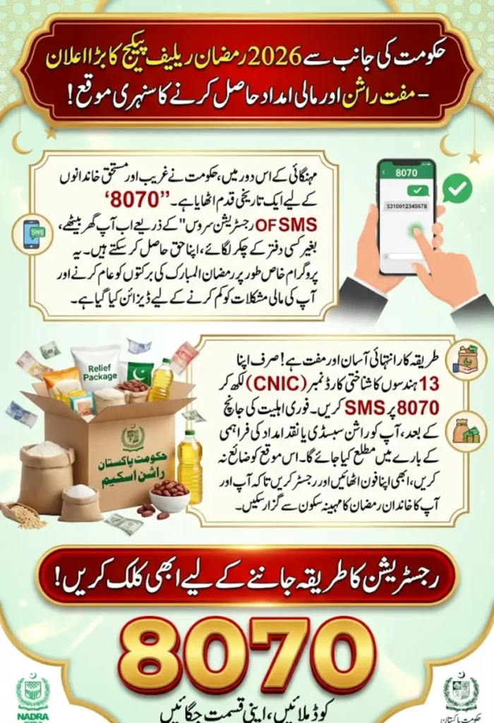 8070 SMS Registration 2026 for Ramzan Relief Program – Step-by-Step Subsidy Application Method