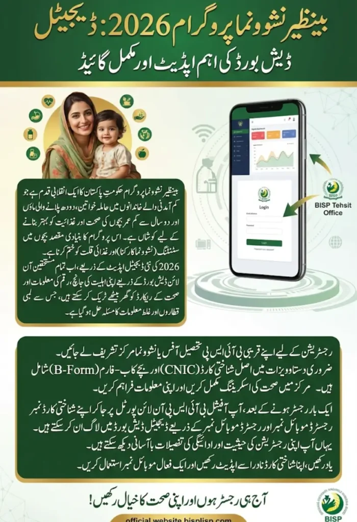 BISP 2026 Update Benazir Nashonuma Program Digital Dashboard Registration & Login Guide
