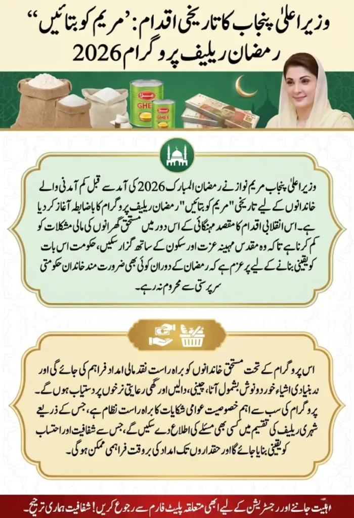 CM Maryam Nawaz Launches ‘Maryam Ko Batain’ Ramzan Relief Program 2026